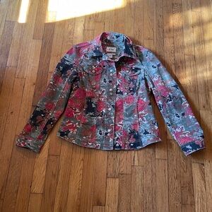 Floral Denim Jacket NWOT